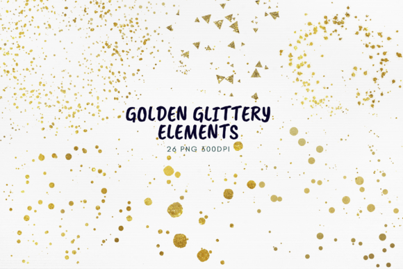 Download Golden Glittery PNG Gold Foil Confetti - Confetti Collection