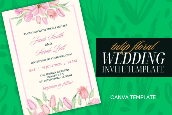 Download Wedding Invitation Template Canva Tulip - Invitation template Collection