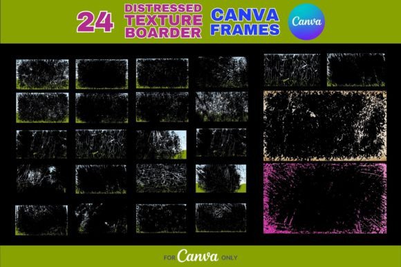 Download 24 Distressed Texture Border Canva Frame - Premium Resources
