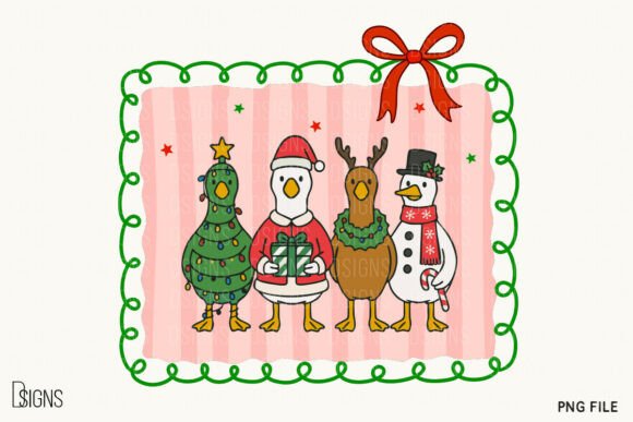 Download Christmas Goose Hand-Drawn Frame Png - Premium Resources